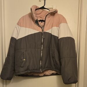 New Look Tri-Color Puffer Jacket